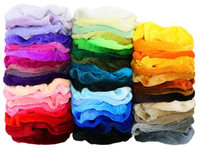 50 Pcs Gold velvet hair ring