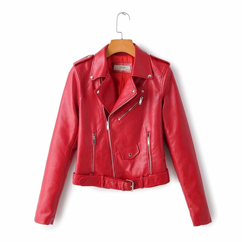 autumn and winter women's clothing coat Korean version of the Korean version of women's leather jacket fashion women's clothing wholesale