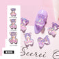 3D Cute Bear Resin Nail Art Decorations Crystal Gummy Bear Nail Glitter Jelly Ornaments Nails Art Accessories for Nail Art Decoration
