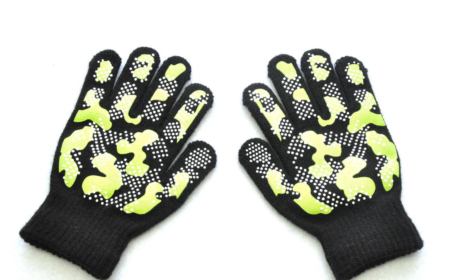 5-11 Years Old Children's Winter Warm Knitted Gloves For Primary School Students Outdoor Sports Non-slip Camouflage PVC Offset Gloves