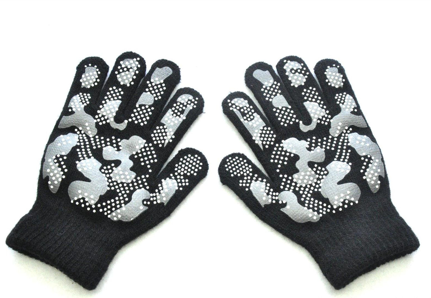 5-11 Years Old Children's Winter Warm Knitted Gloves For Primary School Students Outdoor Sports Non-slip Camouflage PVC Offset Gloves