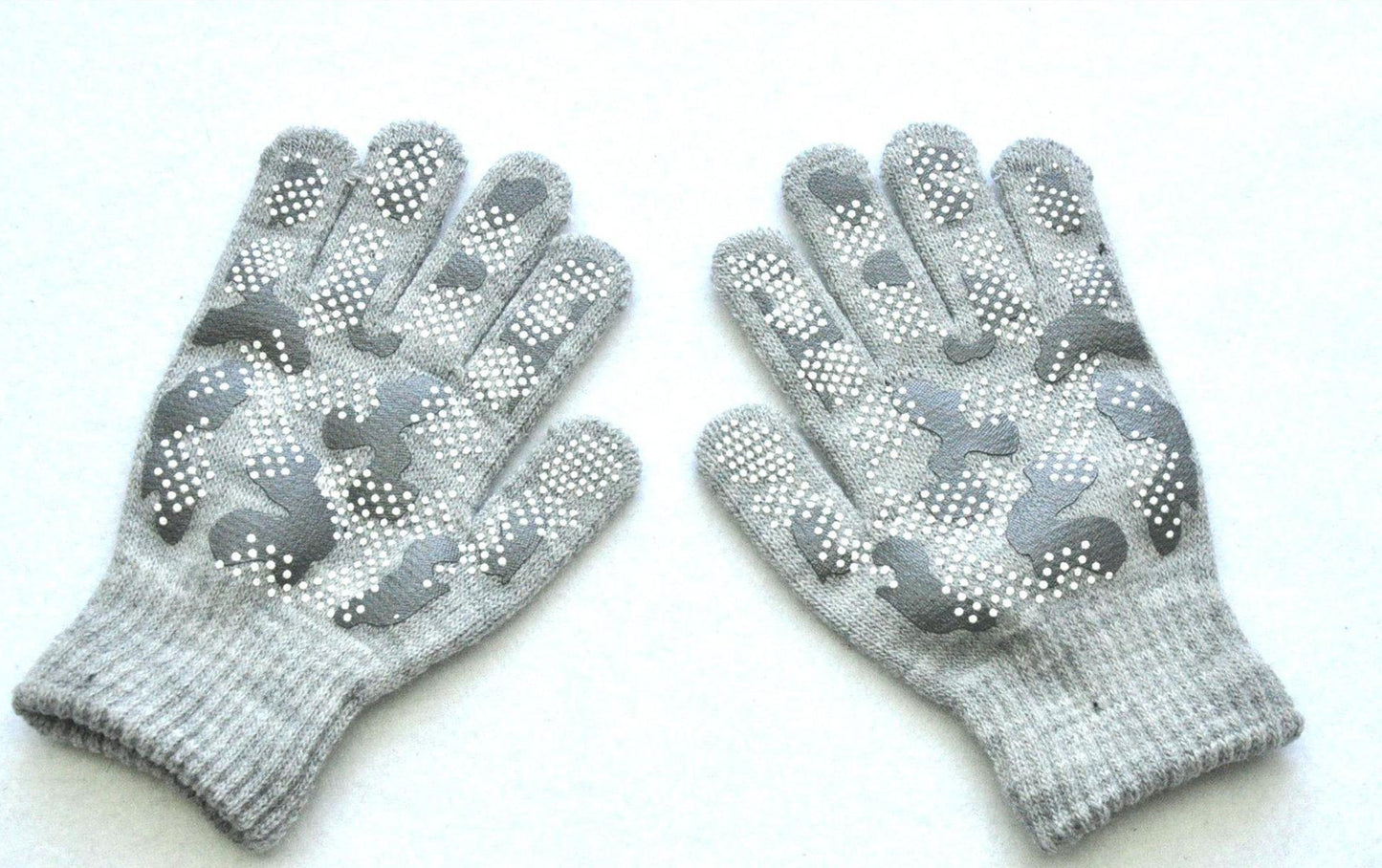 5-11 Years Old Children's Winter Warm Knitted Gloves For Primary School Students Outdoor Sports Non-slip Camouflage PVC Offset Gloves