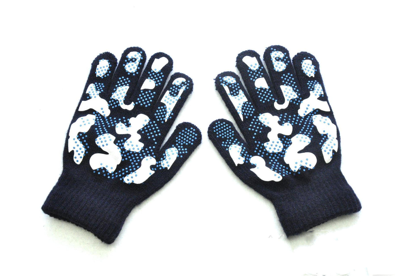 5-11 Years Old Children's Winter Warm Knitted Gloves For Primary School Students Outdoor Sports Non-slip Camouflage PVC Offset Gloves