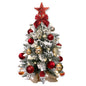 2ft Mini Christmas Tree With Light Artificial Small Tabletop Christmas Decoration With Flocked Snow, Exquisite Decor & Xmas Ornaments For Table Top For Home & Office