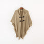 Winter Loose Kimono Cardigan Women Long Sleeveless Hat Poncho Solid Color Magic Shawl Knitted Sweater