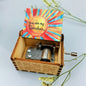 Antique Carved Wooden Hand Crank Spirited Away Music Box Christmas Gift Birthday Gift Party Decoration