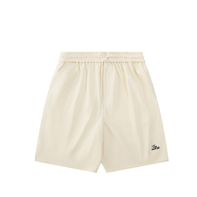 Alphabet Embroidery Men's Clothing American Curved Shorts