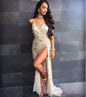 V-neck sexy halter strap sequin dress