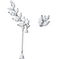 925 Silver Earrings sweet Korean female asymmetrical earrings earrings earrings diamond leaves leaves E0629