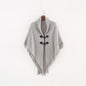 Winter Loose Kimono Cardigan Women Long Sleeveless Hat Poncho Solid Color Magic Shawl Knitted Sweater