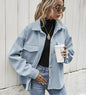 Winter Coat Women Lapel Single-breasted Thickened Solid Color Jacket Woolen Loose Short Coat For Women Fashion Outwear Clothing
