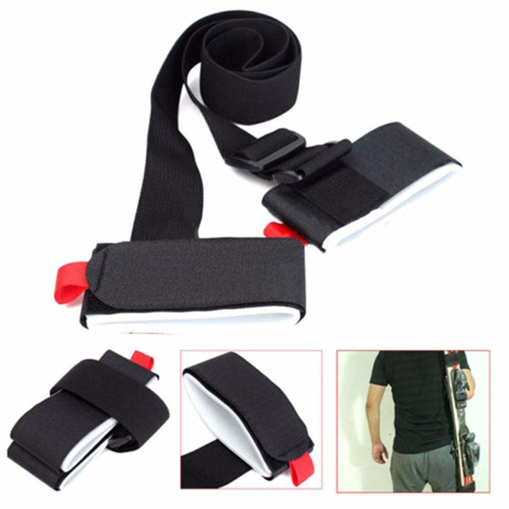 Adjustable Skiing Pole Shoulder Hand Carrier Lash Handle Straps Porter Hook Loop Protecting Ski Handle Strap Bags