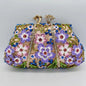 Dripping Oil Diamond Evening Bag Enamel Color Flower Clutch
